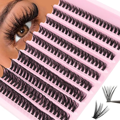 D-Curl Cluster Lashes Kit 200Pcs | DIY Natural Lash Extensions
