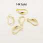 10pcs/lot 14K 18K Real Gold Earing Pendant Hook Ear Wire Hook For DIY Jewelry Making Earing Charms Accessories Components