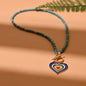 4mm Colorful Stone Choker Necklace for Women | Round Evil Charm Pendant