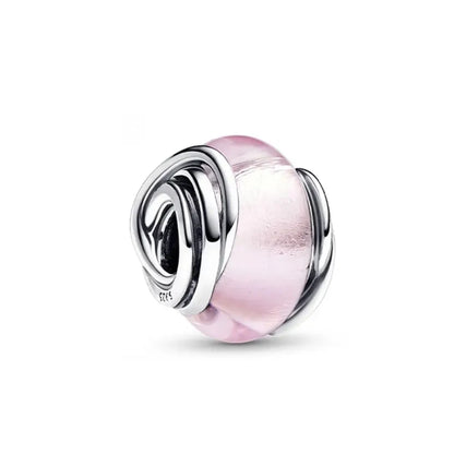 Hot selling 925 silver pink series flower dog paw heart-shaped pendant, Fit original bracelet DIY accessories, exquisite jewelry
