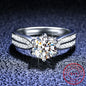 Real 3 Carat Moissanite Engagement Ring | Luxury Bridal Set Solitaire Wedding Promise Ring