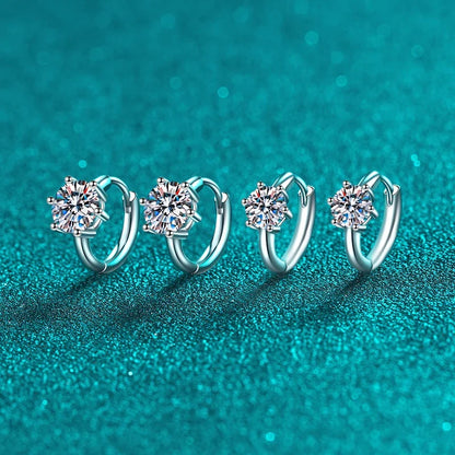 NeeTim 0.5ct 1ct Moissanite Earrings 925 Sterling Silver Lab Diamond Sparkling Party Wedding Studs Earring Designer for Women