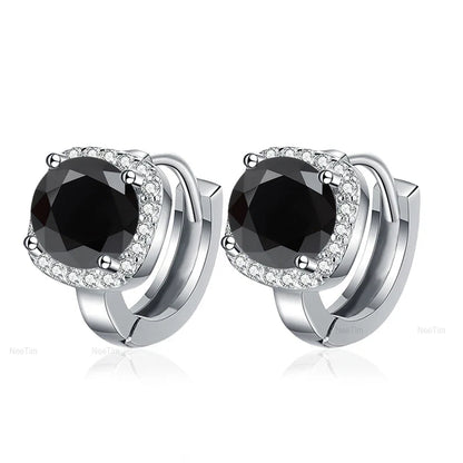 NeeTim 0.5ct 1ct Rainbow Color Moissanite Studs Earrings for Women S925 Silver Black Blue Pink Lab Diamond Wedding Stud Earring