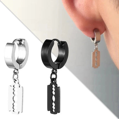 Black Cross Earrings for Men and Women | Stainless Steel Punk Stud Set