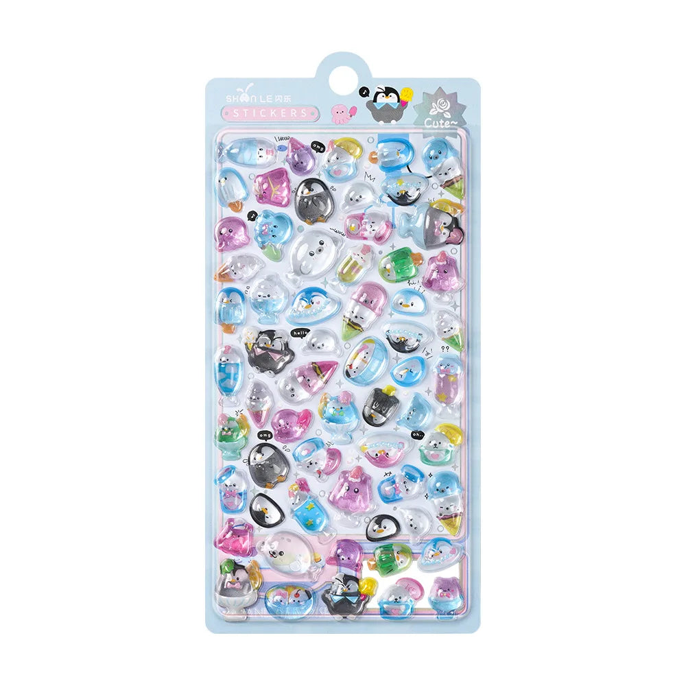 Japanese Anime Food Stamping Seal Fun | 3D Crystal Diamond Sticker Set for Kids