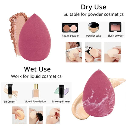 4/8pcs Makeup Sponge Blender Set | Soft Latex Foundation Blending Sponges