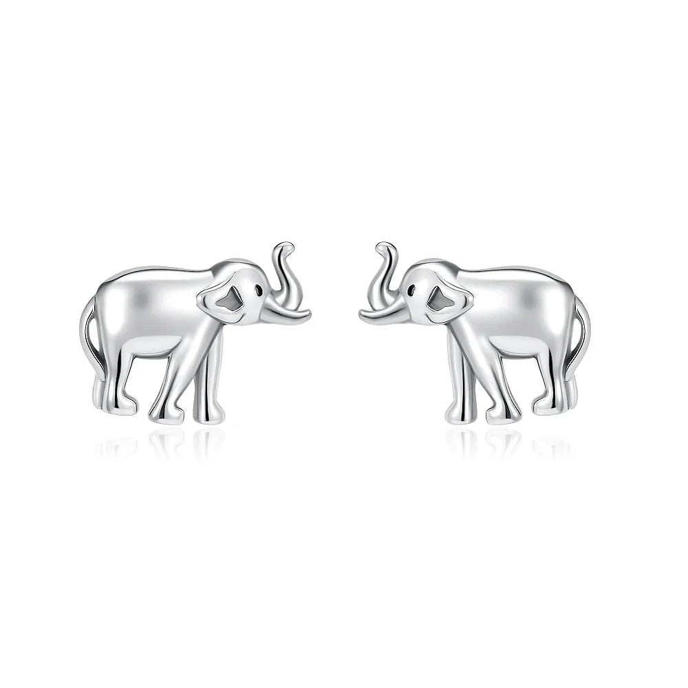 2026 New 925 Silver Elephant Cherry Blossom Butterfly Heart Earrings, a delicate choice for women's fashion jewelry