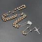 6MM Metal Beads Rosary Necklaces For Women Men Long Chain Crucifix Cross Pendant Necklace Religious Praye Jewelry