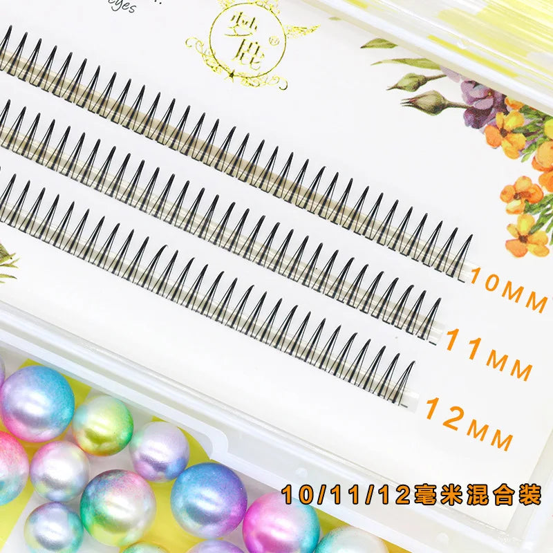 Brown Lashes A Type False Eyelashes 8-12mm | Natural Fairy Lash Clusters for Korean Makeup