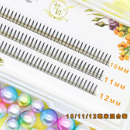 Brown Lashes A Type False Eyelashes 8-12mm | Natural Fairy Lash Clusters for Korean Makeup