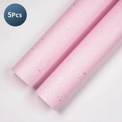 Floral Wrapping Paper Set | 5 Sheets with Gold and Silver Sparkles
