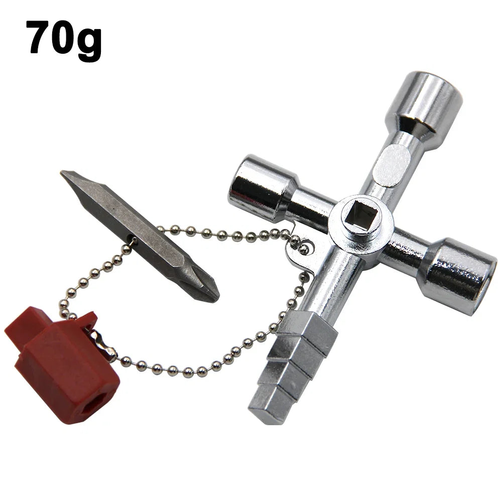 4in1 Silver Key Wrench Set | Electrical Elevator Control Cabinet Screwdriver Tool