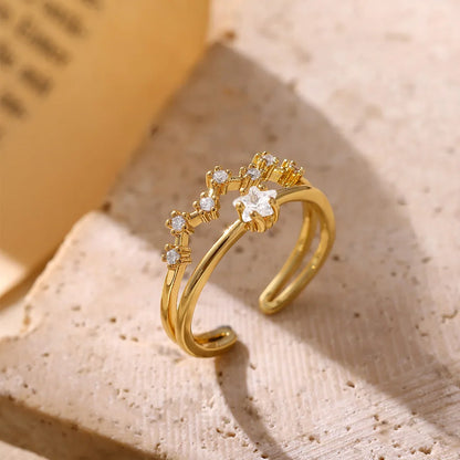 Vintage Ancient Greek Arethusa Goddess Coin Rings For Women Imitation Pearl Zircon Moon Stainless Steel Ring Fashion Jewelry