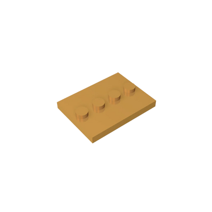 Gobricks GDS-980 Tile, Modified 3 x 4 with 4 Studs in Center | Compatible Building Block for DIY and MOC
