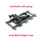 City Train Parts Buffer Stop Set | Railway Track End Model Compatible with 53401 Straight Track MOC RC Train Building Blocks