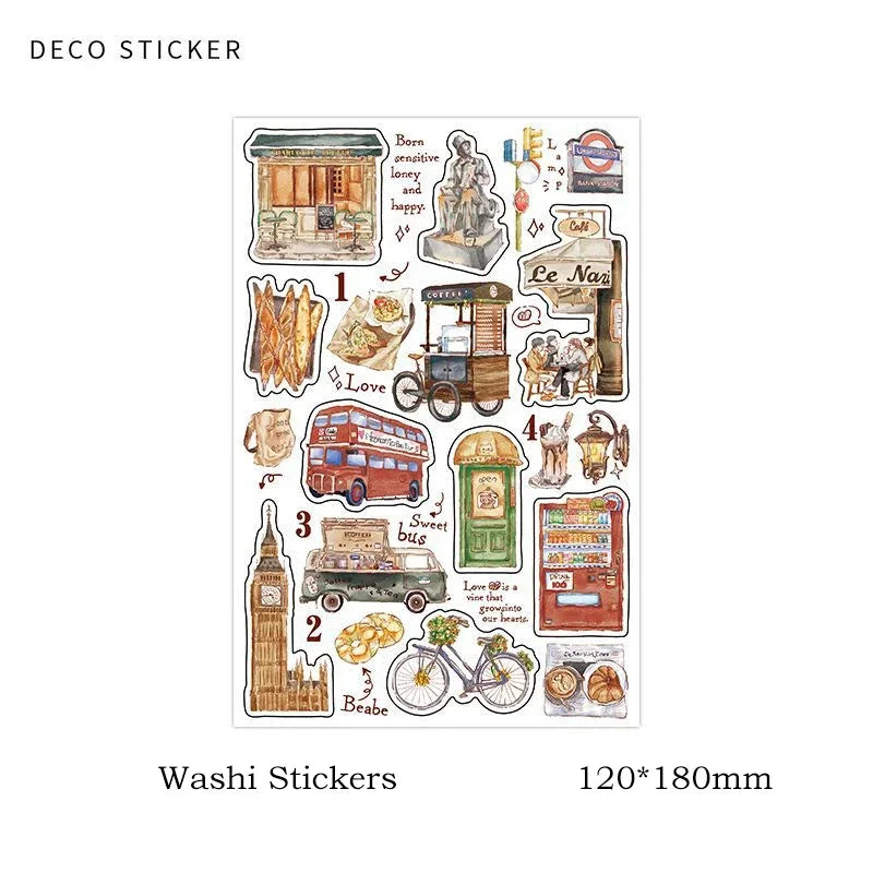 DIY Washi Paper Sticker Pack | Creative Scrapbook Decorative Stickers