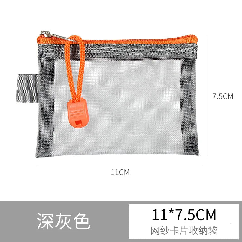 Mini Mesh Zipper Card Pouch | Transparent ID and Credit Card Storage Bag