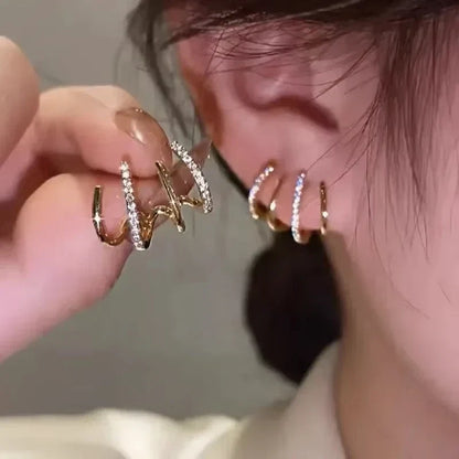 Europe and The United States Fashion Trend Love Drop Earrings Ladies Luxury Shining Inlaid Zirconia Wedding Jewelry