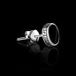 925 Silver Earrings Men Black Circle Single Simple Luxury Earring