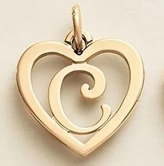 SUNIBI Stainless Steel Letter Heart Shape Hollow Pendant Charm for Bracelet Necklaces  for Women DIY Jewelry Making