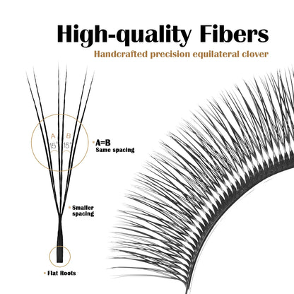 DeceMars V-shaped 6D Eyelash Extensions | Matte Black 12 Rows/Tray
