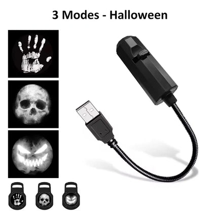 Skull Projection Lamp | Switchable Pattern LED Night Light