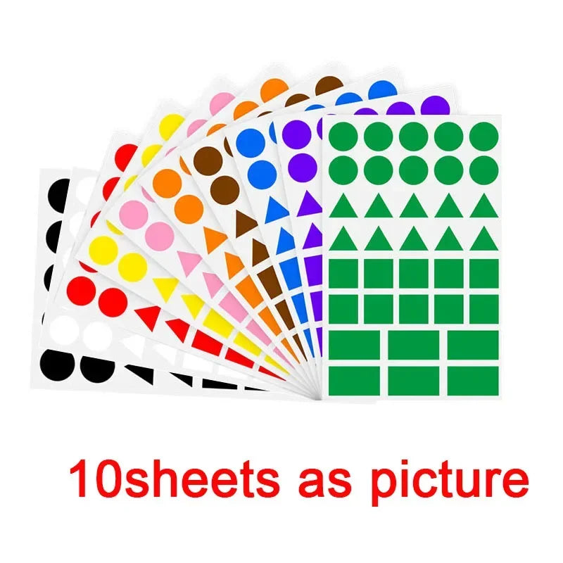 Colorful Triangle Dot Stickers for Kids | Geometry Scrapbook Labels