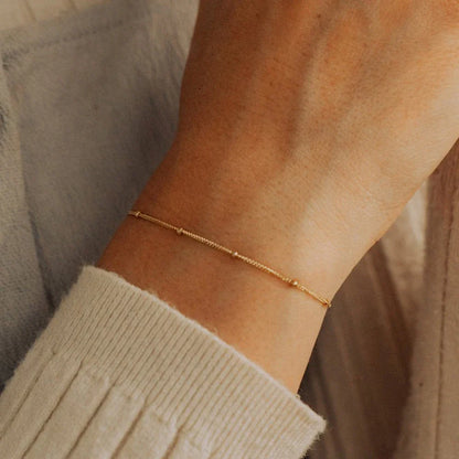 Simple Female Ball Chain Bracelet Jewelry New Layered Thin Beads Chain Bracelet For Women Leg 316L Stainless Steel Chain
