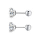 Stainless Steel Cubic Zirconia Stud Earrings | Screw-Back CZ Earrings for Women and Men