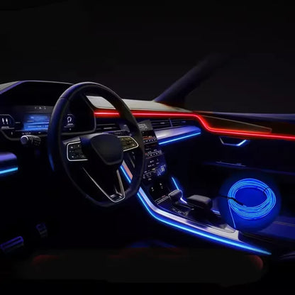 3M USB Blue LED Car Interior Atmosphere Light Strip | Flexible EL Cool Neon Light for DIY Automotive