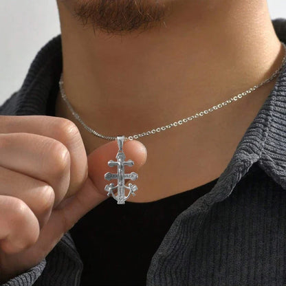 Caravaca De La Cruz Crucifix Pendant Christian Angels and Christ in Relief Stainless Steel Caravaca Cross Charms DIY Accessories