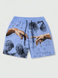 New Men's Summer Shorts Loose Luxury Shorts 3D Printing Casual Sculpture Print Harajuku Shorts Sports Quick Drying Shorts
