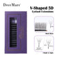 DeceMars V-shaped 5D Eyelash Extensions | Matte Black 12 Rows Tray