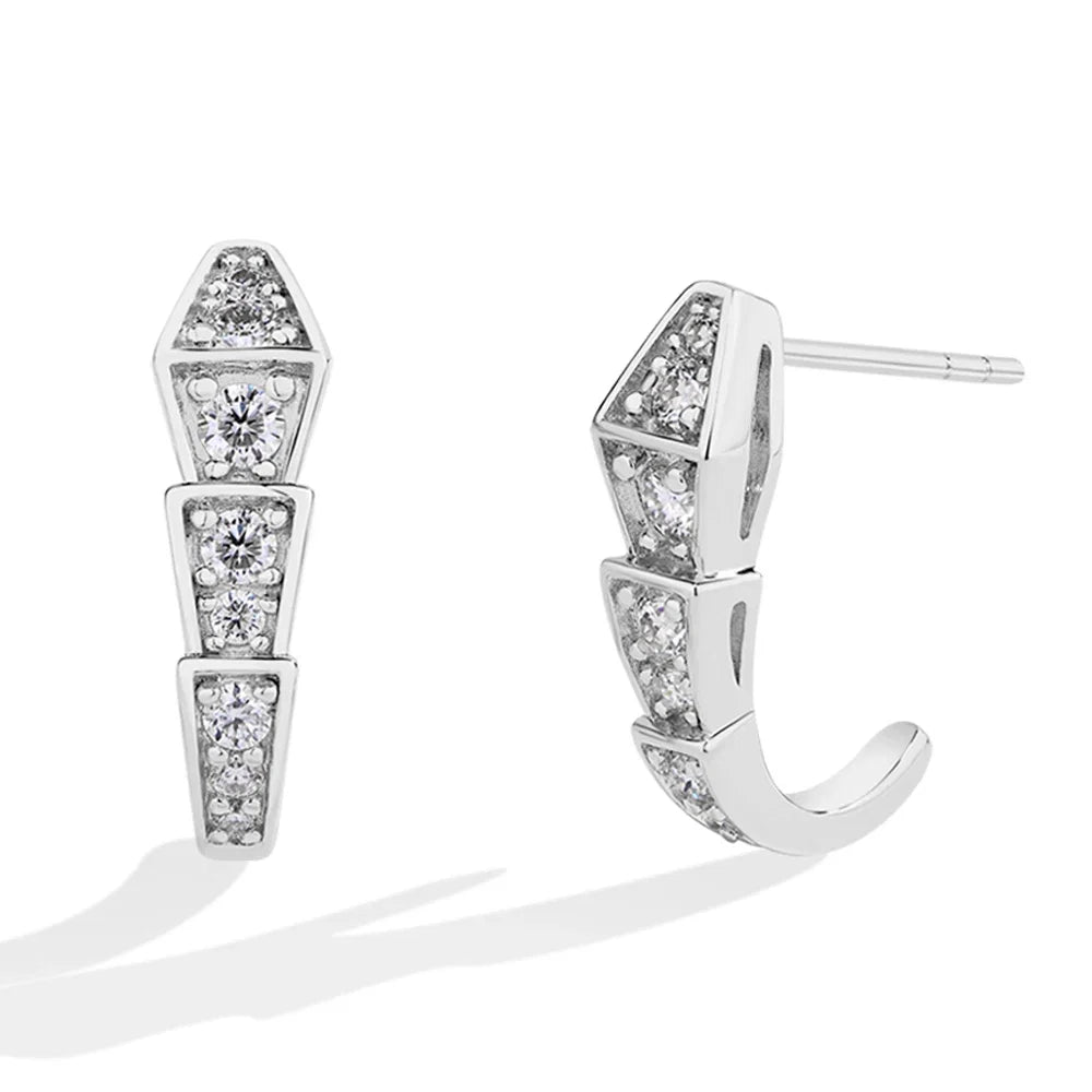 MINTYBOX Snake Moissanite Stud Earrings for Women S925 Sterling Silver Diamond Earring Luxury Engagement Wedding Fine Jewelry