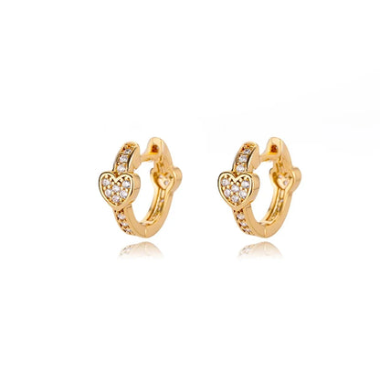 Zircon Heart Pendientes Earring For Women Stainless Steel Gold Color Piercing Earring 2025 Trend Jewelry aretes Accesorios mujer