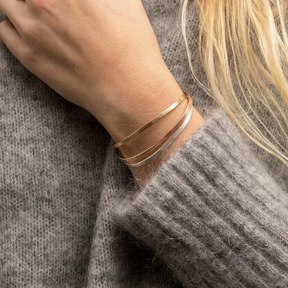 SUNIBI 4mm 6mm Stainless Steel Cuff Gold Color Bracelet Bangle for Women Jewelry Gifts Wholesale Dropshipping