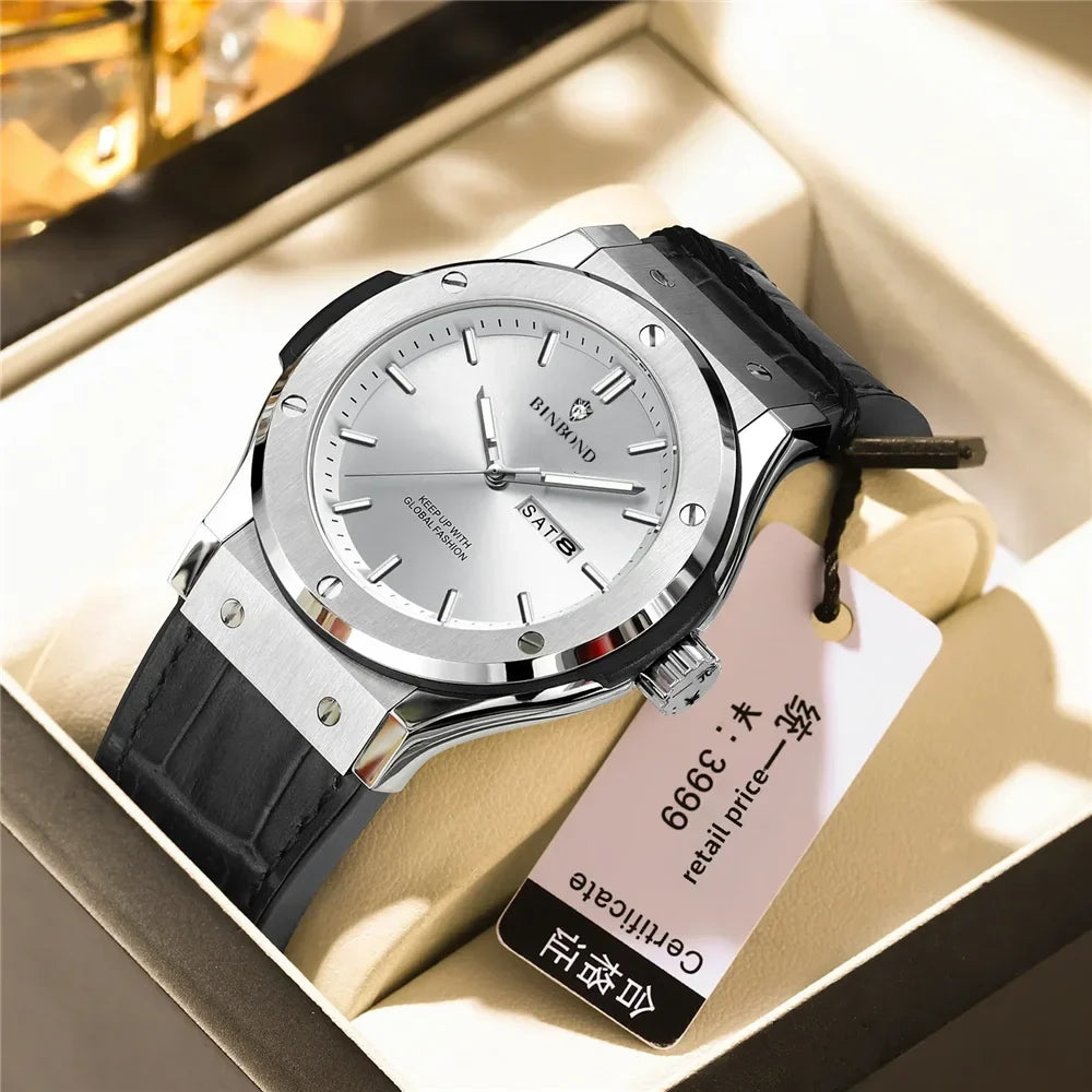 Fashion Quartz Wristwatches New Gifts Sports Leather Mens Automatic Watches For Man Luxury Automatic Watch Men Digital Clock