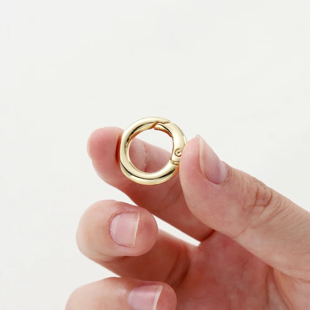 5Pcs 20mm 14K 18K Gold Plated O Ring Spring Clasps Openable Round Keychain Hook Charms Pendants Connector For DIY Jewelry Making