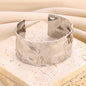 Classic Wrinkle Texture Openning Bangle Bracelet For Women Exquisite Cuff Bracelet Stainless Steel Hand Ornament Punk Jewelry