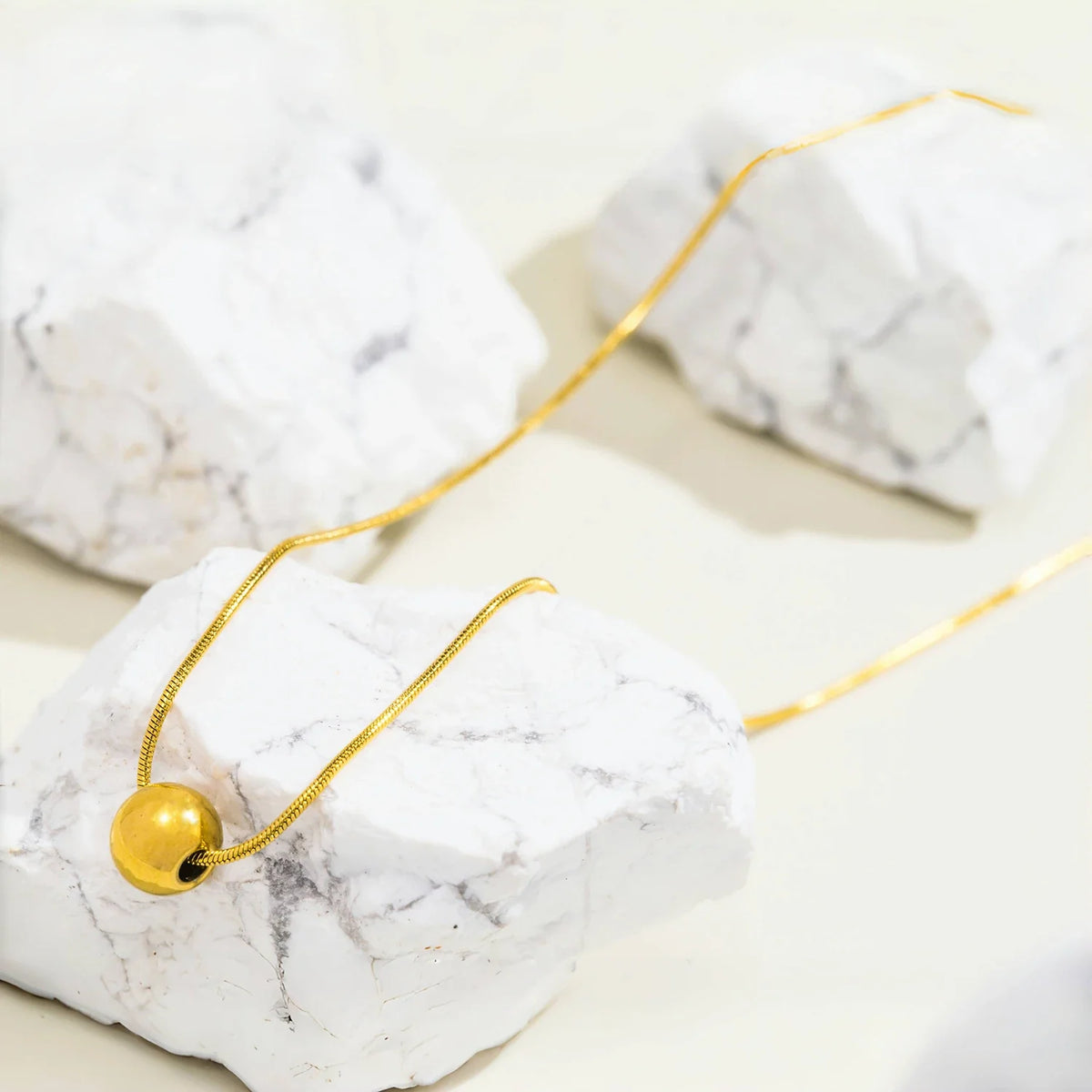 Minimalist Round Bead Necklace | Stainless Steel Handmade Chain for Women