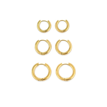 Minimalist Stainless Steel Round Earrings for Women Trendy Geometric Drop Statement Earrings Party Fashion Jewelry Gift