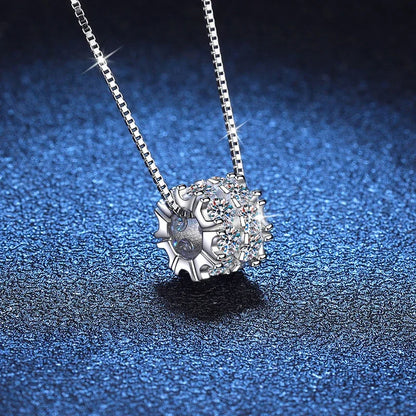 NeeTim Full Moissanite Diamond Necklace For Woman Pendant 925 Sterling Silver Necklace For Women Chain Party Bridal Fine Jewelry