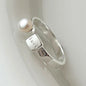 PANJBJ 925 Sterling Silver Pearl Irregular Ring | Women Shell Overlapping Hollow Sweet Design Jewelry