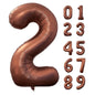 40 Inch Foil Number Balloon Set | Brown Birthday Party Decoration