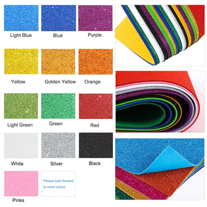 Glitter EVA Foam Sheet 40x60cm | Self-Adhesive Sparkly Foam Paper for DIY Crafts and Decor