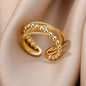 Stainless Steel Bamboo Joint Rings For Women Men Silver Color Open Adjustable Male Female Engagement Wedding Ring Jewelry