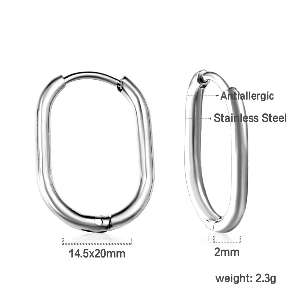 LUXUSTEEL Simple Hoop Earrings | Anti-Allergy Stainless Steel for Women