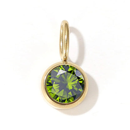 12 Color Birthstone Pendant Month Zirconia for Necklace Color Stone DIY Charms Accessories Birthday Gift Jewelry