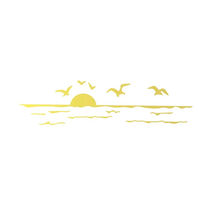 Sunset Over Ocean Scene RV Camper Decal | Beach Sunset Vinyl Sticker for Car Window Laptop Decor