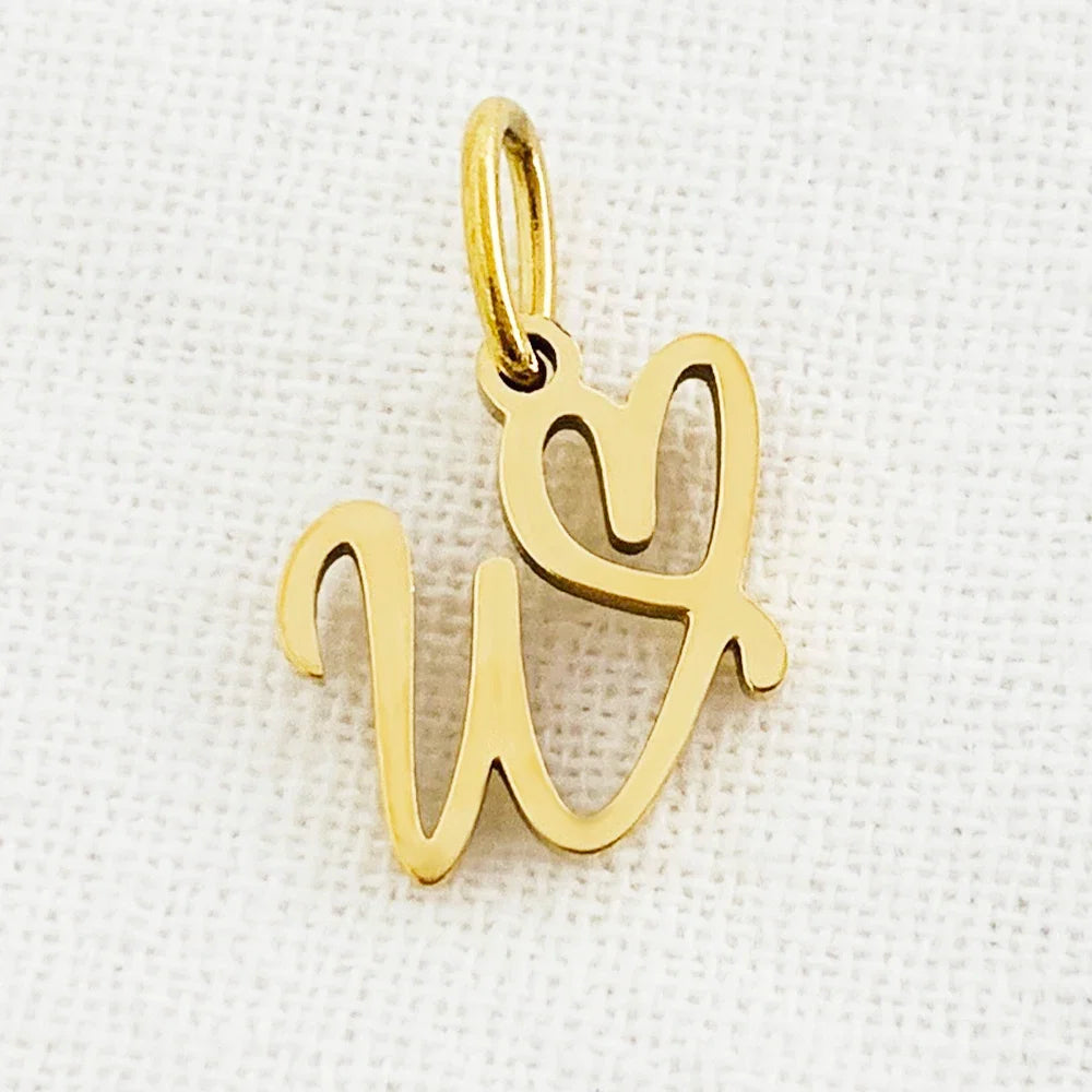 SUNIBI Heart Art Initial Alphabet Pendant DIY Name Customized Birthday Gift Stainless Steel Women Fashion Jewelry A-Z Wholesale